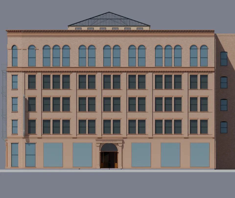 Broadway — integrated cornice elevation WIP