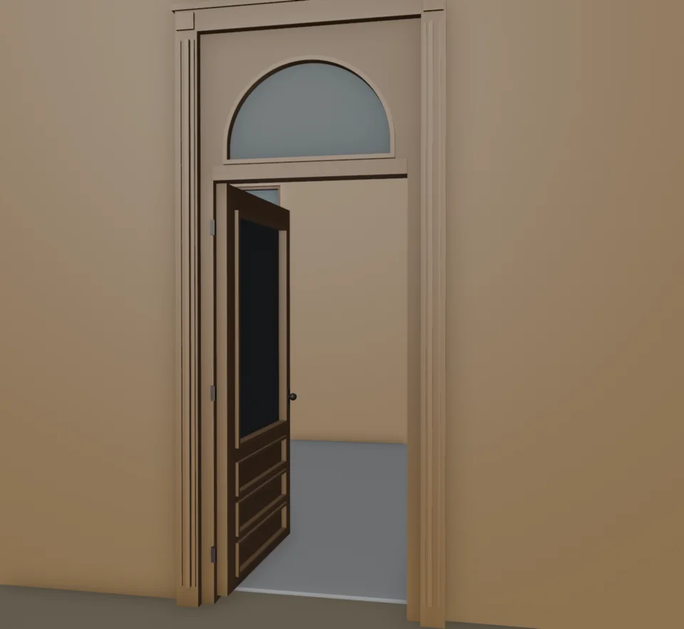 Café — temporary open leaf and retained passage