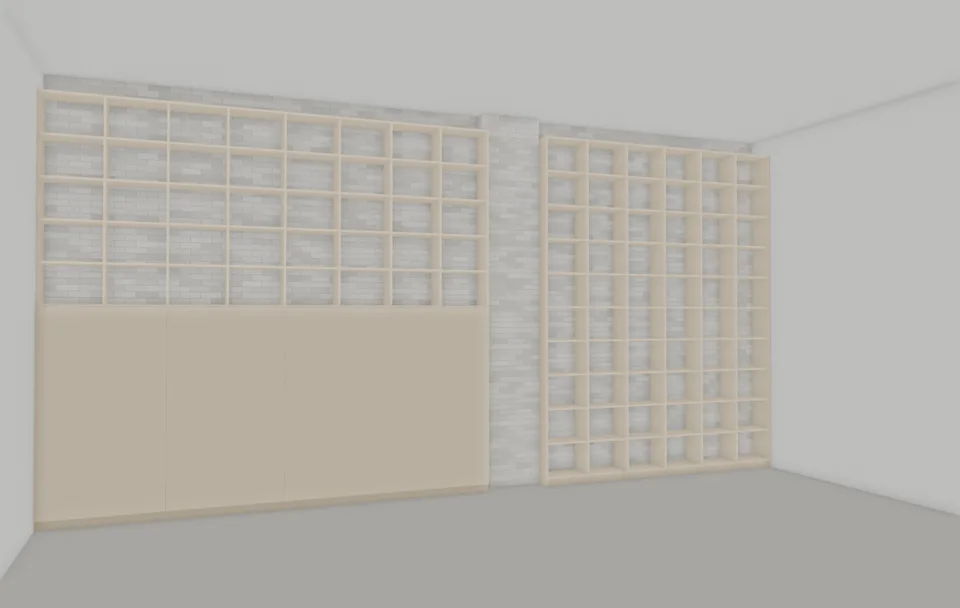 Café library — corrected tall base cabinet relation