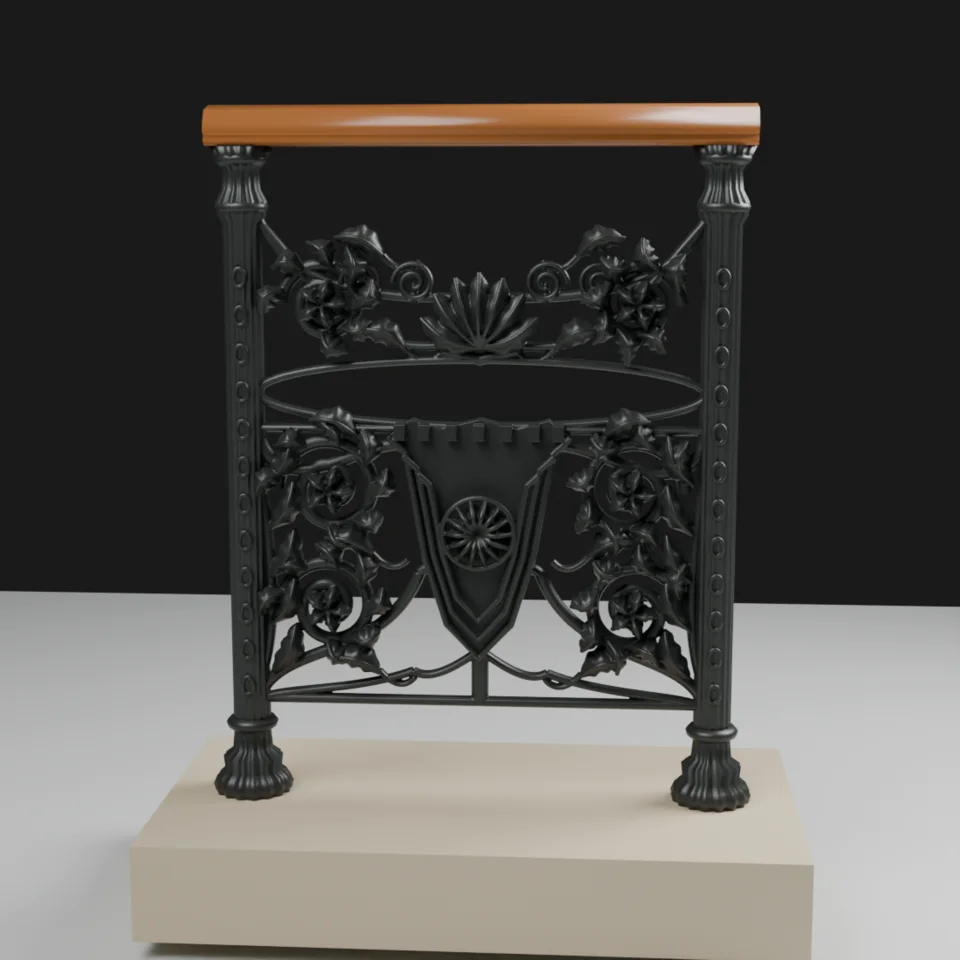 Cast panel v3 — modeled relief WIP