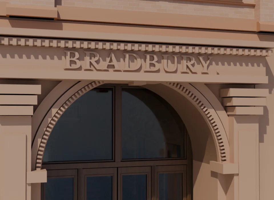Broadway inner arch — radial dentil correction WIP