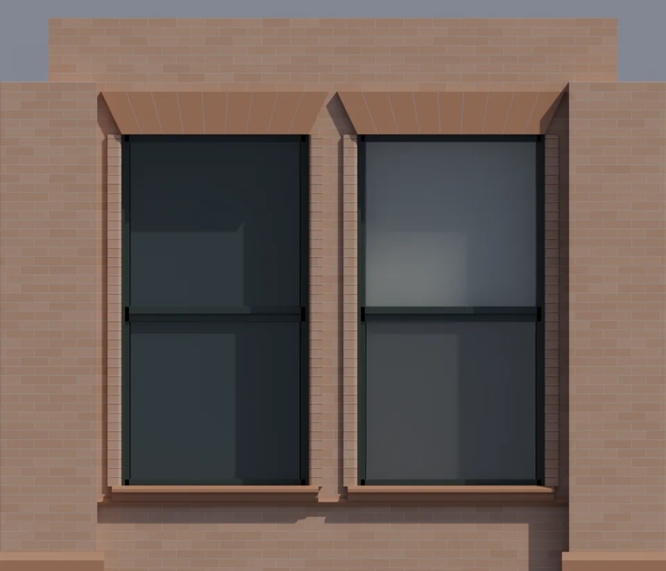 Glazing — controlled material comparison