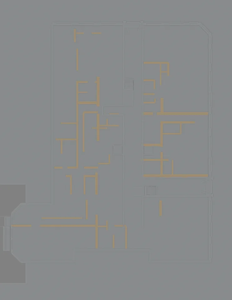 Ground floor — integrated dated walls and retained lobby