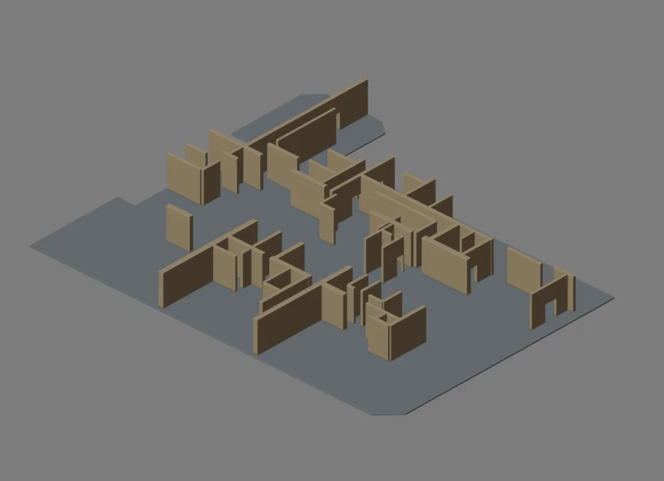 Ground private walls — incomplete architectural study