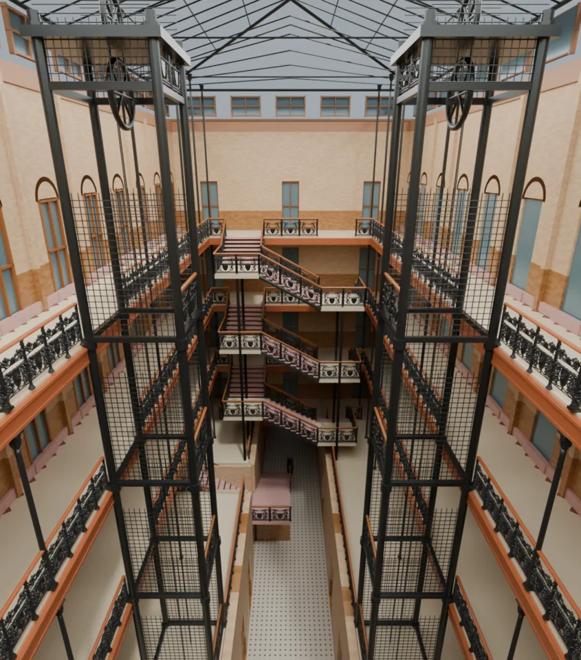 Whole atrium v18 — entrance ironwork WIP