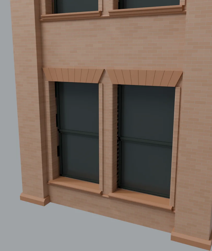 Lower façade bay — detail study