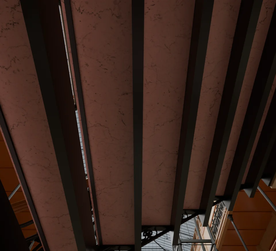 stair underside in building v34 — WIP