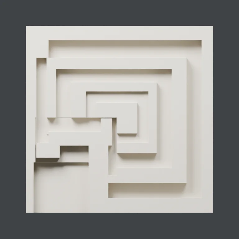 Textile v03 block front — closed relief study
