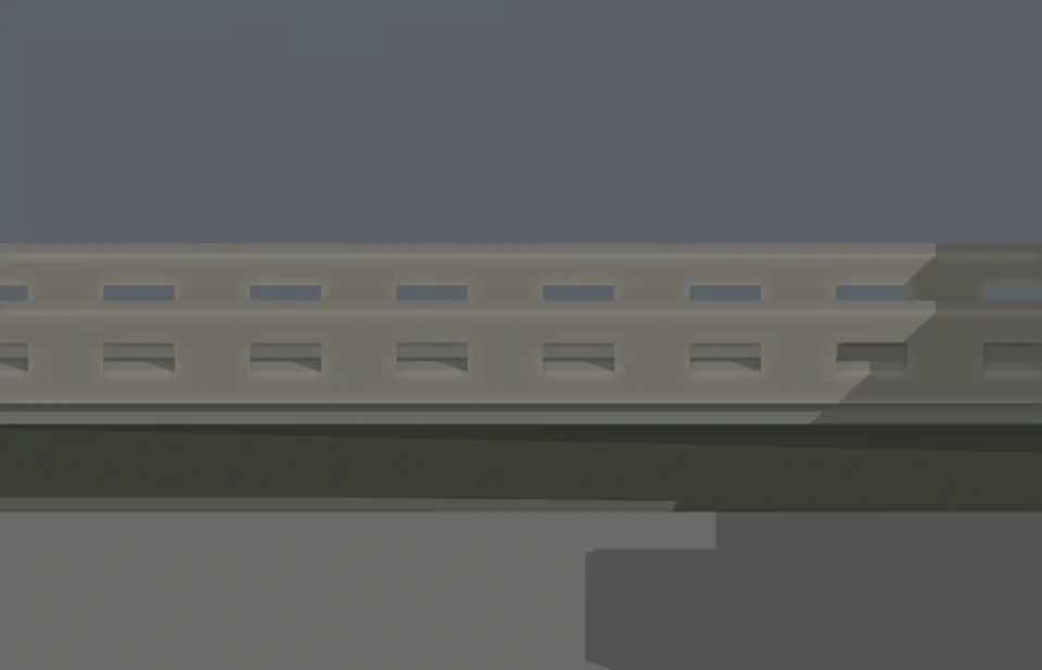 Bridge parapet — full-course opening correction