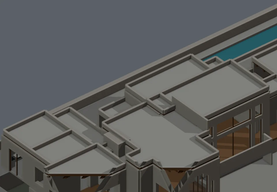 Pool basin trial — obstructed context