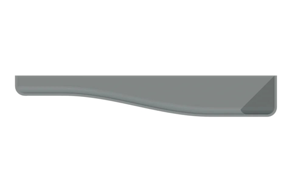 Pool shell capped longitudinal cut