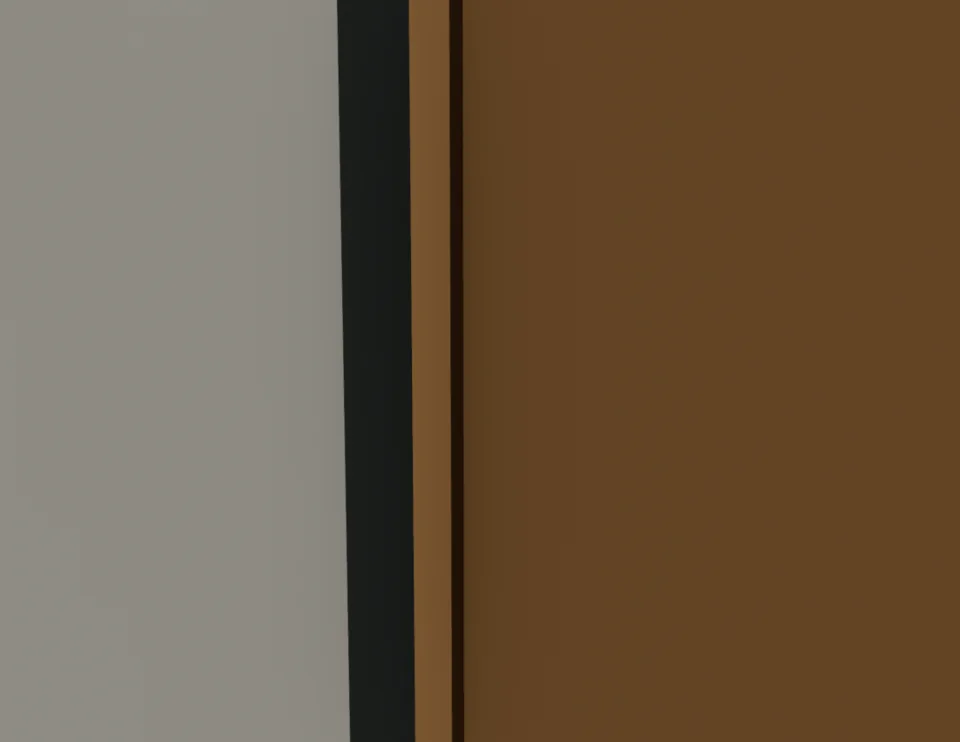 Kitchen hinge-side jamb contact