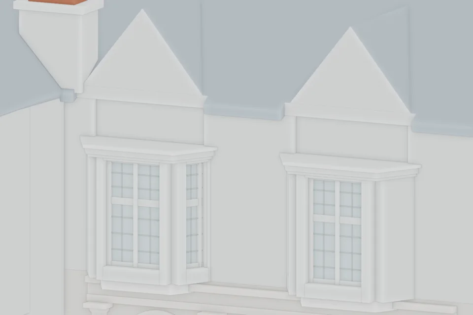 Integrated oriel · roof-cap correction