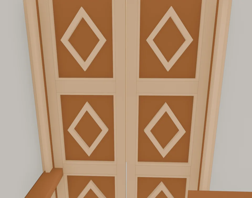 Theatre exit · repaired trim detail