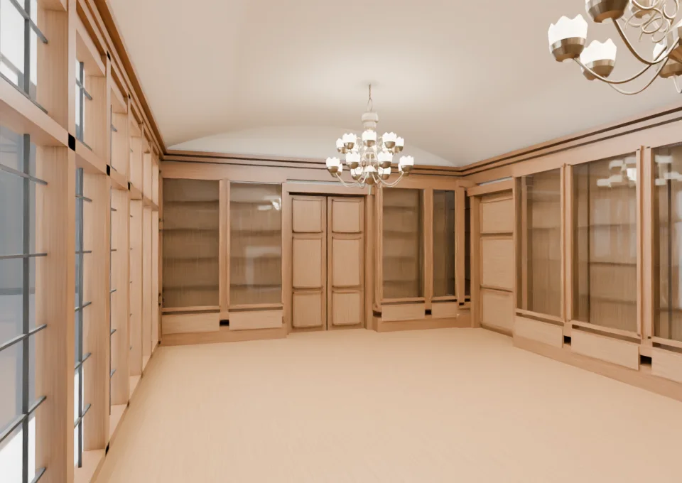 v21 library cabinet and floor materials