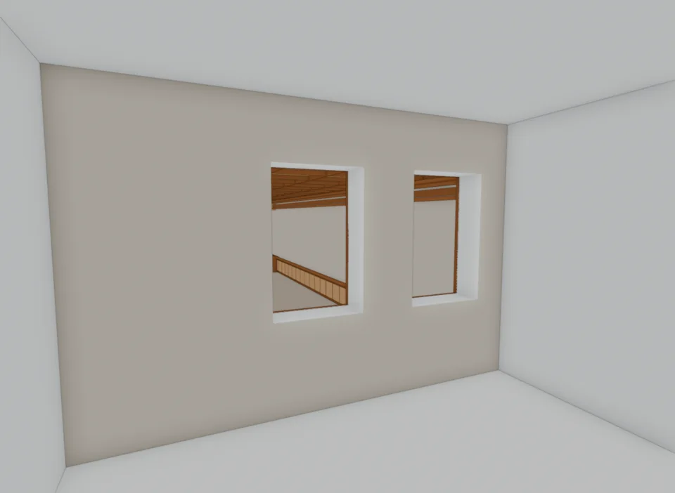 v24 booth interior and two clear apertures