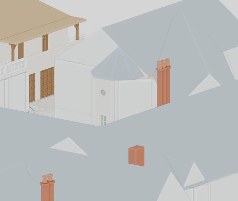 Same projection · clipping removed
