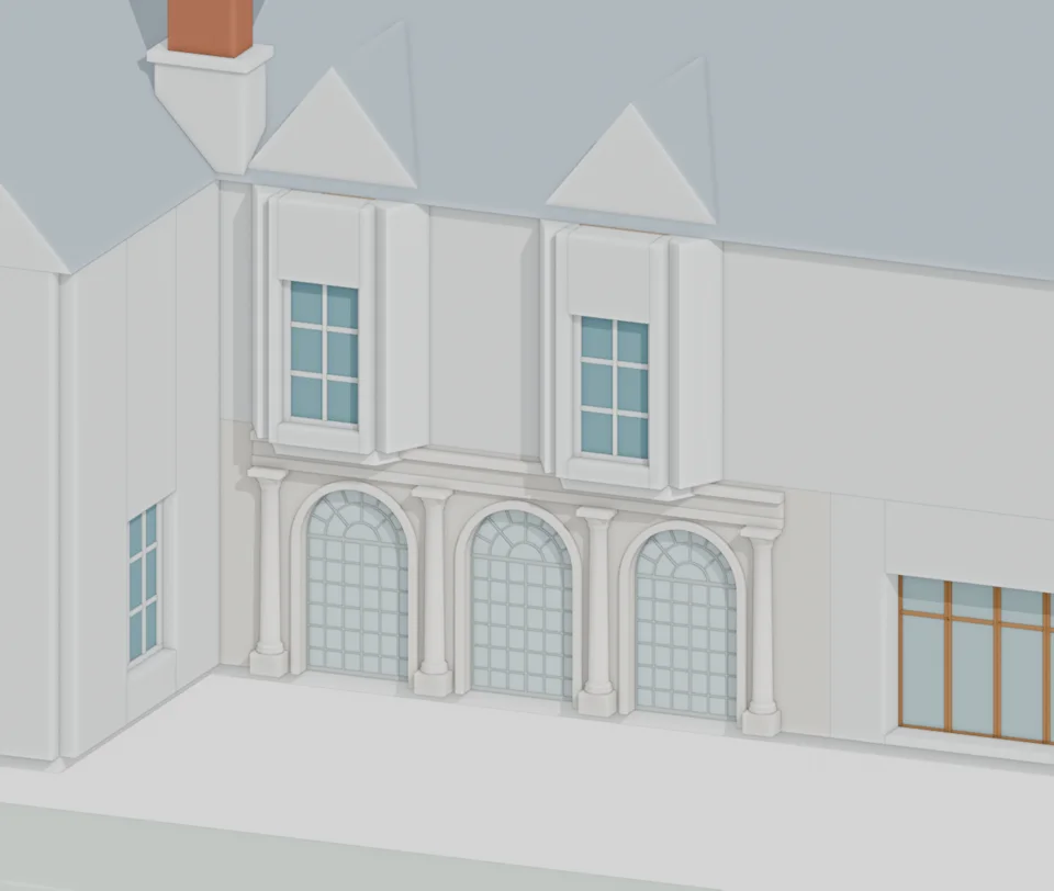 Terrace · integrated depth and remaining upper-bay work