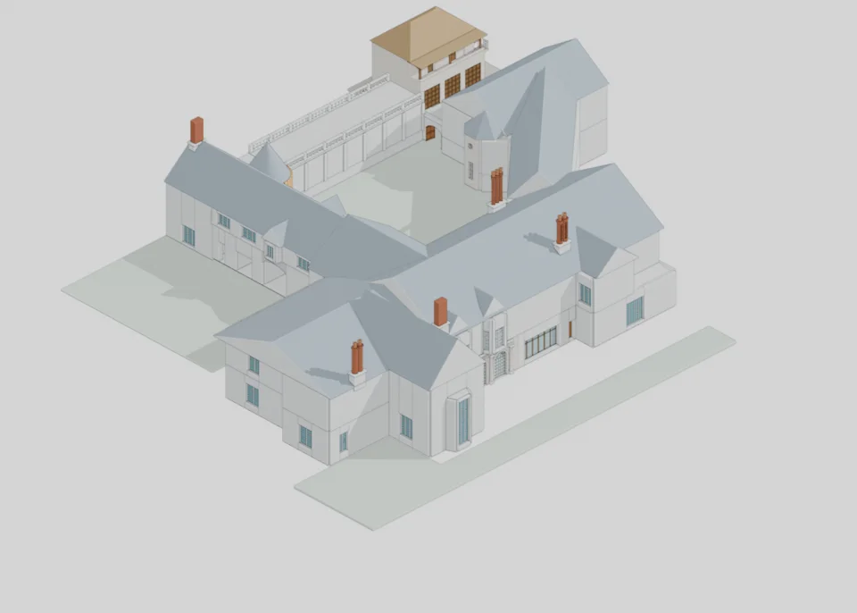 Whole building · terrace and service-wing context