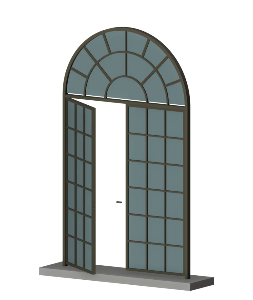 Terrace door construction · leaf separation