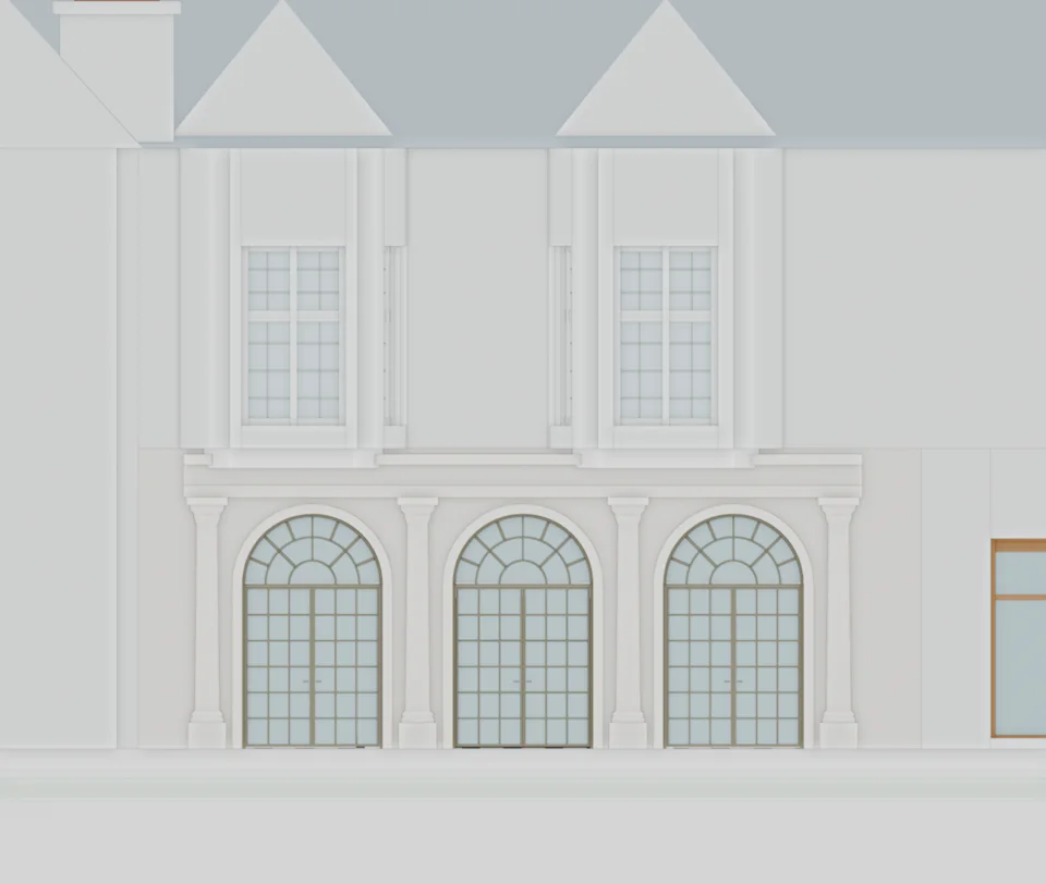 Terrace facade · integrated paired doors