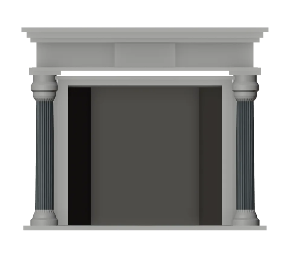 Living fireplace study · open header defect