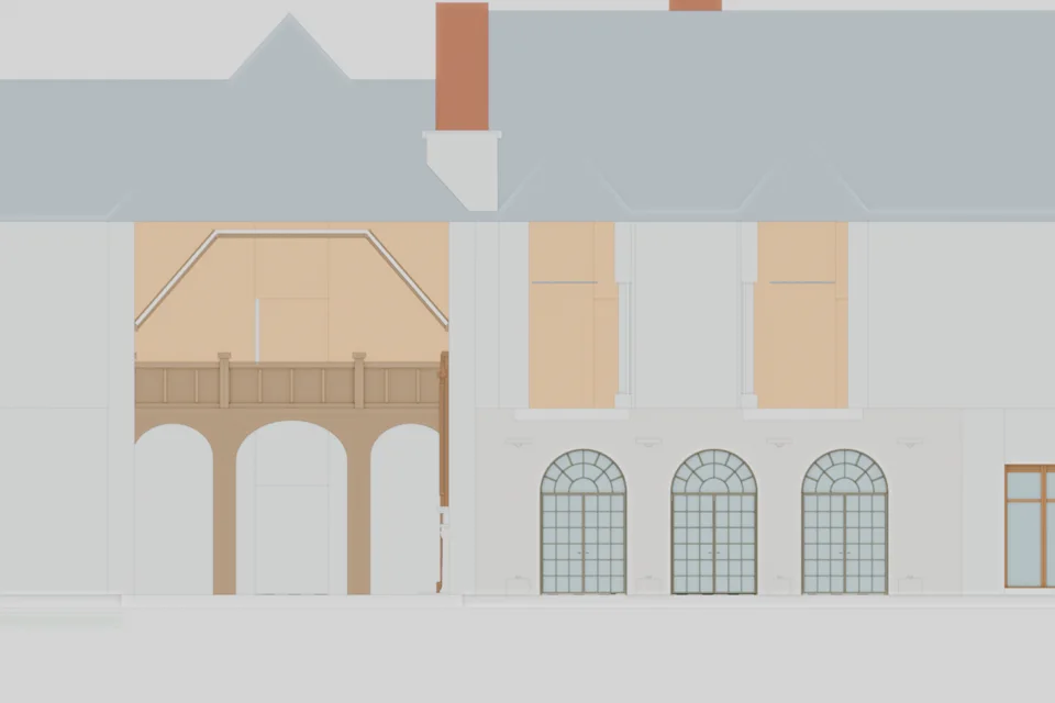 Terrace and living room · assumed vertical relationships