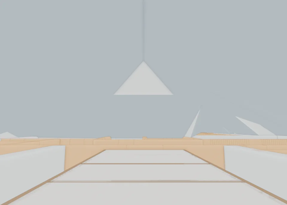 Roof shell · above the living-room ceiling