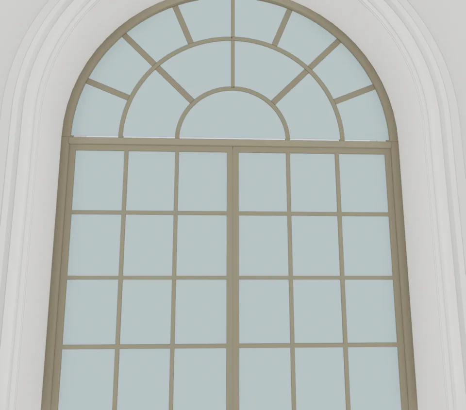 Card room · fanlight and reveal detail