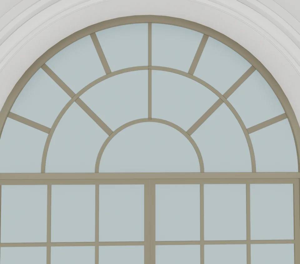 Terrace fanlight · corrected glass contact