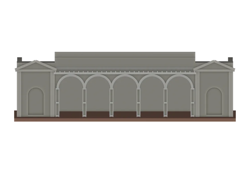 Pool house · five-arch exterior study