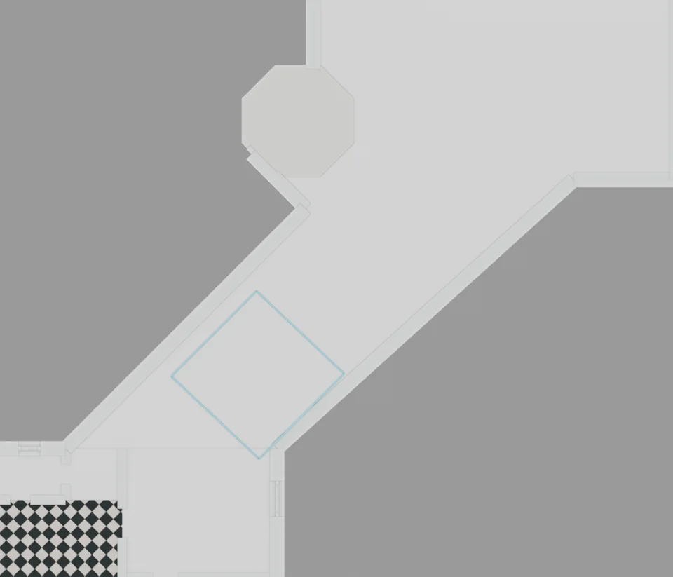 Historic kitchen trace against the current model